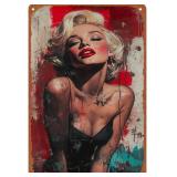 Sexy Showgirl Metal Sign Character Painting