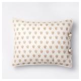 King Lofty Cotton Slub Woodblock Print Floral Quil