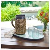Galvanized Pitcher, Black Indoor or Outdoor 8in