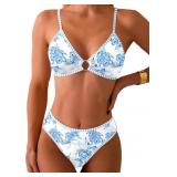 Medium Women's Triangle Bikini Sets O Ring Linked