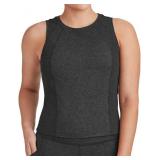 Medium Gray Women's Soft Rib Cropped Tank