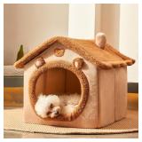 Dog House Dog Bed with Cover Cave with Non-Slip Bo