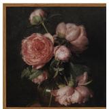 Square Framed Canvas Wall Art, Flower Farmhouse Pr