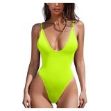 Medium Women's Sexy Plunging V Neck Bathing Suit O