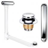 $120 Slotted Overflow Bath Drain with Toe-Tap Stop