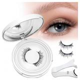 Magnetic Eyelashes With Applicator, Natural-lookin