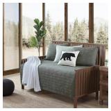 $92 Solid 4-Piece Green Cotton Bonus Daybed Set