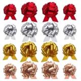 Assorted Gift Wrap Pull Bow Set of 24, Medium 4' L