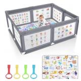 $100 Premium Baby Playpen with Mat, 71x60 Inches E