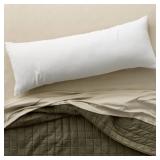 European Flax Linen Body Pillow Cover White - Casa