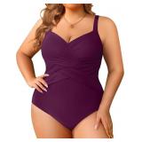 Women Plus Size One Piece Swimsuits Tummy Control