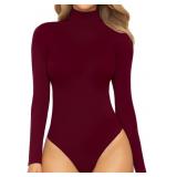 Large Women's Mock Turtle Neck Long Sleeve Tops Bo