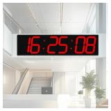 $130 Large Digital Wall Clock 28' with GPS Auto-Sy