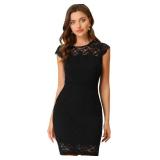 Small Lace Dress for Women's Cap Sleeve Allover Fl