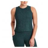 Large Maroon Women's Soft Ribbed Semi-Fitted Crop