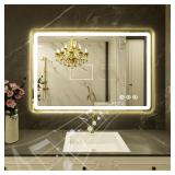 $180 24'x36' Gold Framed LED Bathroom Mirror with