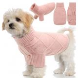 Medium Knit Dog Christmas Sweater With Turtleneck,