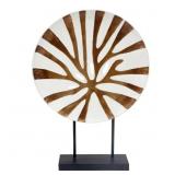 Round Metal Decorative Plate on Stand, 22'