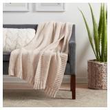 Cozy Knit Throw Blanket Neutral - Threshold : Ligh