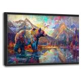 $70 Bear Large Wall Art Abstract Bear Mountain Pic