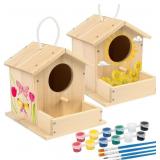 Bird House Kit, 2 Pack, DIY Wooden Birdho
