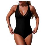 Small Swimsuit Women Tummy Control Bathing Suit V-