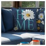 Sunflower Bee Home Reversible Outdoor Throw Pillow