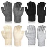 4 Pairs 4 Pairs Alpaca Knit Fingerless Glov