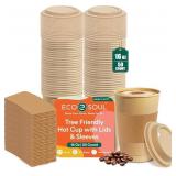 ECO SOUL 50 Pack 16 oz Disposable Coffee Cups with