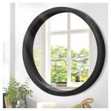 JJUUYOU Circular Wall Mirror Black Round Mirror fo
