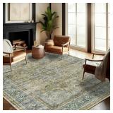 $189 Washable Area Rug 10'x14' Boho Design Non-She
