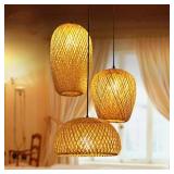 $115 Bamboo Light Fixtures, 3 Headlights E26 E27 R