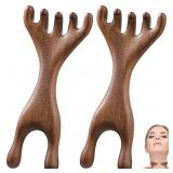 2Pcs Meridian Comb Fivetouch Therapy Comb Sandalwo