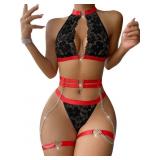 Medium Sexy Halter Heart Ring Cutout Chain Floral