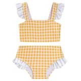 9-10yrs old Girls Plaid Swimwear Two Piece Trim Sw