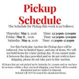 Pickup Schedule Info- Please Read