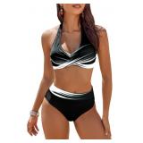 Medium Women's High Waisted Bikini Sets Tummy Cont