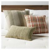 Oblong Windowpane Woven Decorative Throw Pillow Gr