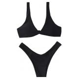 Small Women's Twist Front Bikini Set High Cut Thon