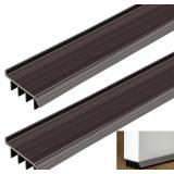2 Pcs 4 Feet Brown Vinyl Door Bottom Adjustable We