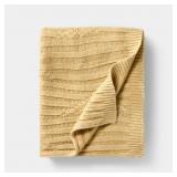 Tan Cable Rib Throw - 50 x 60' - Threshold designe