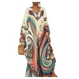 Kaftan Dresses for Women Ethnic Print Plus Size Be