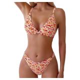 Medium Women's 2 Piece Floral Print Swimsuit Trian