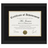 Picrit 11x14 Black Wood Diploma/Document Frame wit