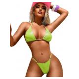 Large Sparkly String Bikini, High Cut Thong, 2 Pie