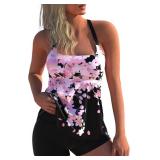 XL Two Piece Tankini Swimsuits for Women, Modest C
