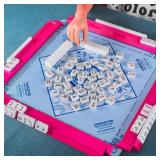 4 Pcs 18.7 Inch Hot Pink Acrylic Mahjong Tile Rack