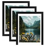 Picrit 18x24 Picture Frame 3 Pack, Black Poster Fr