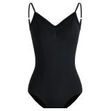 Small Women's Classic V-neck Dance Camisole Leotar