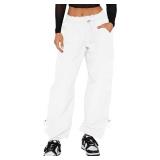 XL Cargo Pants Women Drawstring Elastic Waist Bagg
